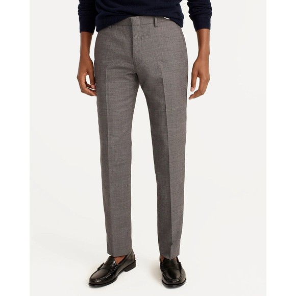 J. Crew Ludlow Bowery Slim Fit Pants Four-Season Wool 31W 32L Grey G7124 EUC
